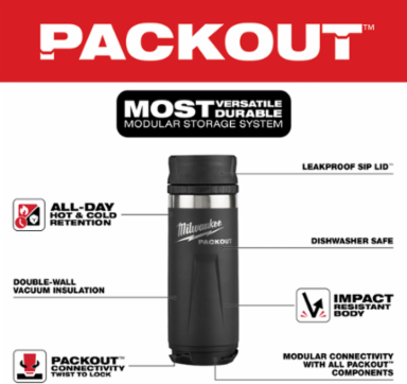 PACKOUT™ 18oz Insulated Bottle with Sip Lid