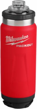 PACKOUT™ 24oz Insulated Bottle with Chug Lid, Red, Impact Resistant, Double Wall Vacuum Insulation
