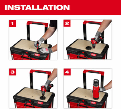 PACKOUT Twist to Lock Mount - 3.36 Inch Width, Impact Resistant Plastic Body