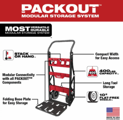 PACKOUT™ 2-Wheel Cart, 400lb Capacity, 10 Inch Wheels, 48 Inch Height