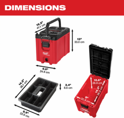 PACKOUT™ Compact Tool Box with 75lbs Capacity, 12.87 Inch Height, ABS Material