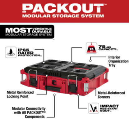 PACKOUT™ Tool Box 16.1 Inch x 22.1 Inch x 6.6 Inch, 75 lb Capacity, Plastic Construction