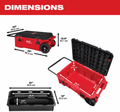PACKOUT Rolling Tool Chest, 250 lbs Capacity, 35 Gallon, 9" Wheels