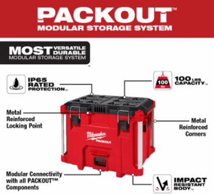 PACKOUT™ XL Tool Box, 22 Inch Width, 17 Inch Height, 100 lb Capacity