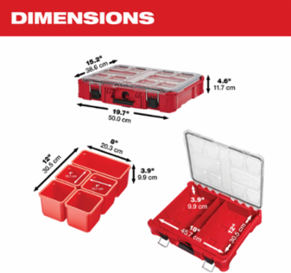 PACKOUT™ Organizer 15 Inch x 19.76 Inch x 4.61 Inch with 10 Bins