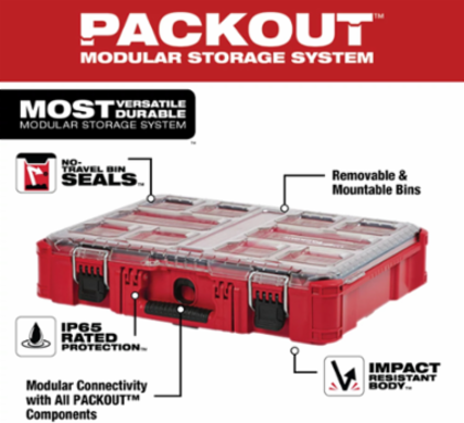 PACKOUT™ Organizer 15 Inch x 19.76 Inch x 4.61 Inch with 10 Bins