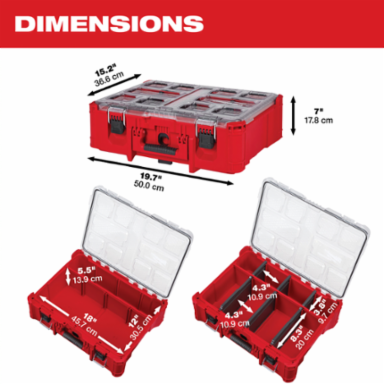 PACKOUT™ Deep Organizer - 50lb Capacity, IP65 Protection, 7 Inch Height