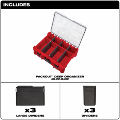 PACKOUT™ Deep Organizer - 50lb Capacity, IP65 Protection, 7 Inch Height