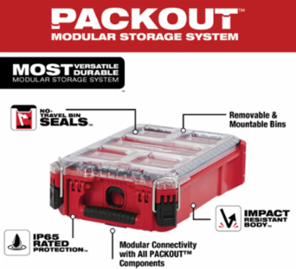PACKOUT™ Compact Organizer, 5 Trays, 15.24 Inch Width, IP65 Rated Weather Seal