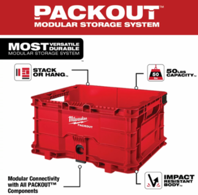 PACKOUT™ Crate 18.6 Inch x 15.4 Inch x 9.9 Inch, 50 lbs Capacity, Red