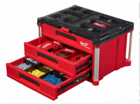PACKOUT 3-Drawer Tool Box, 50lbs Capacity, 14.3 Inch Height, Impact Resistant