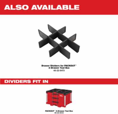 PACKOUT 3-Drawer Tool Box, 50lbs Capacity, 14.3 Inch Height, Impact Resistant