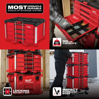 PACKOUT 4-Drawer Tool Box, 50lbs Capacity, 16.3 Inch Depth