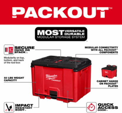 PACKOUT Cabinet - 1.25 ft³ Multi-Purpose Tool Storage, 50 lbs Capacity, Impact Resistant