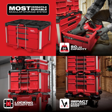 PACKOUT™ Multi-Depth Tool Box, 3 Drawers, 50 lbs Capacity, 22.2 Inch Width, Impact Resistant