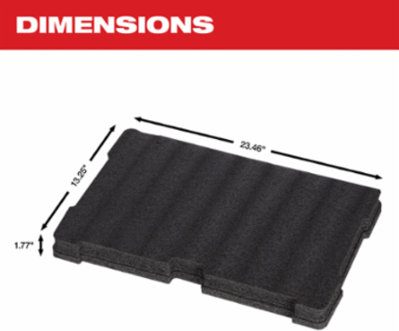 PACKOUT Foam Insert, 13.23 Inch x 23.46 Inch, Layered Foam, Customizable