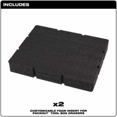 Customizable Foam Insert for PACKOUT™ Tool Boxes 16.3 Inch x 4.8 Inch x 12.5 Inch