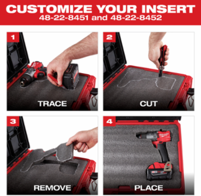 Customizable Foam Insert for PACKOUT™ Tool Boxes 16.3 Inch x 4.8 Inch x 12.5 Inch