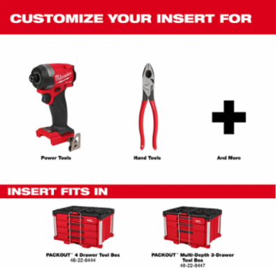 Customizable Foam Insert for PACKOUT™ Tool Boxes, 16.3 Inch x 12.5 Inch x 3.6 Inch