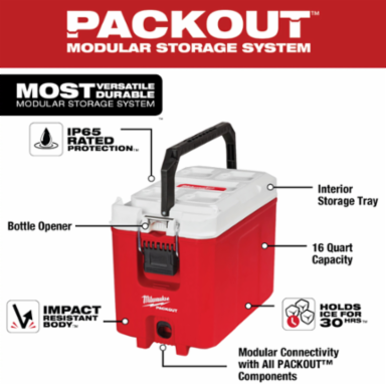 PACKOUT™ 16QT Compact Cooler, 20 Can Capacity, IP65 Rated, Holds Ice 30 Hours