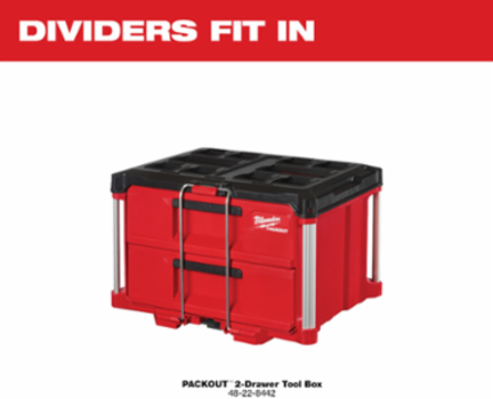 PACKOUT Drawer Dividers with 2 Long & 6 Small Dividers, 12.5 Inch Length
