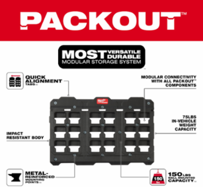 PACKOUT™ Large Wall Plate 30.75 Inch x 20 Inch x 1.2 Inch, 150 lbs Capacity