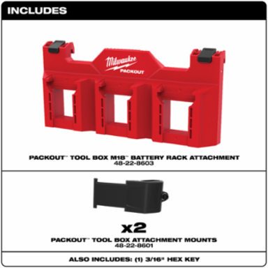 PACKOUT™ Tool Box M18™ Battery Rack Attachment