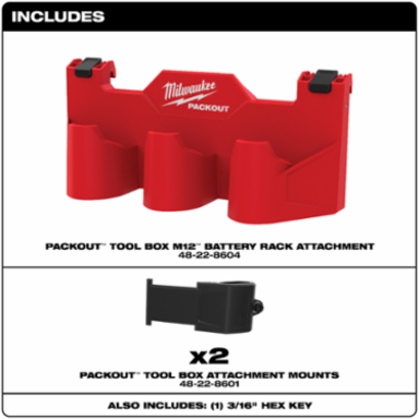 PACKOUT™ Tool Box M12™ Battery Rack Attachment