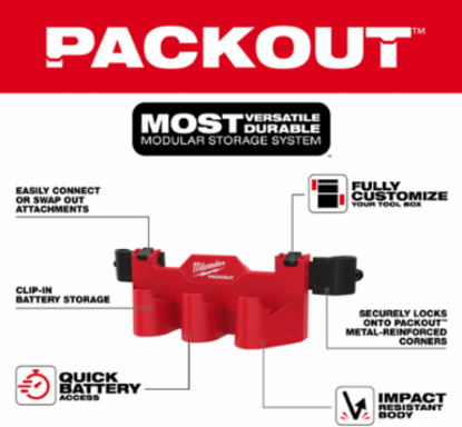 PACKOUT™ Tool Box M12™ Battery Rack Attachment