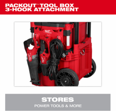 PACKOUT™ Tool Box 3-Hook Attachment
