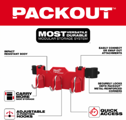 PACKOUT™ Tool Box 3-Hook Attachment