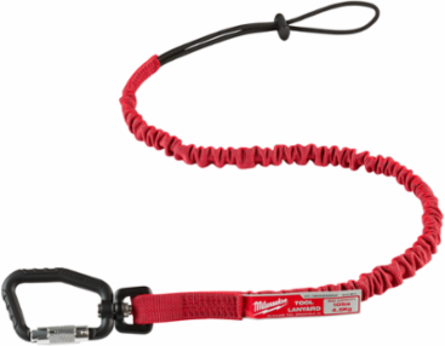 10 lb Locking Tool Lanyard, 36.25 Inch Length, Red Nylon and Rubber