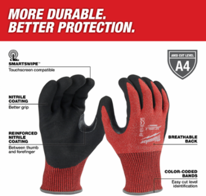 Cut Level 4 Nitrile Dipped Gloves XXL - Reinforced Grip, High Dexterity