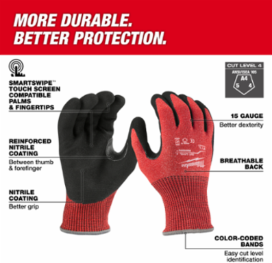 Cut Level 4 Nitrile Dipped Gloves XXL - Reinforced Grip, High Dexterity
