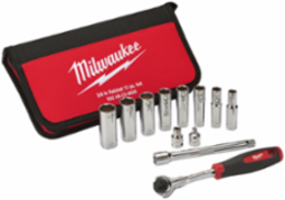 12-Piece 3/8 Inch Drive SAE Socket Set, Stainless Steel, Quick Release