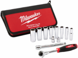 12-Piece 3/8 Inch Drive Metric Socket Set, Stainless Steel, Quick Release