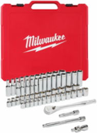3/8 Inch Drive 56-Piece Ratchet & Socket Set - SAE & Metric, Alloy Steel