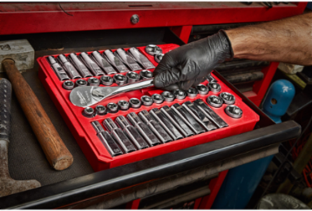 47-Piece 1/2 Inch Socket Wrench Set, Alloy Steel, 90-Tooth Ratchet