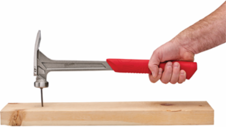 17 oz Milled Face Framing Hammer, I-Beam Handle, 16 Inch Handle Length, ShockShield Grip