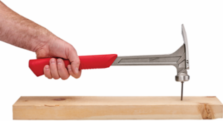 17 oz Smooth Face Framing Hammer, 16 Inch Handle, Anti-Ring Claw, ShockShield Grip