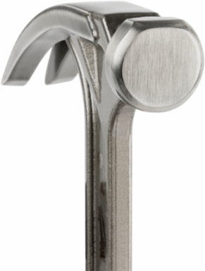 12oz Smooth Face Hybrid Claw Hammer, I-Beam Handle, Vibration Reducing Grip