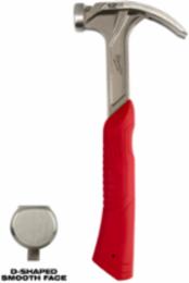 12oz Smooth Face Hybrid Claw Hammer, I-Beam Handle, Vibration Reducing Grip