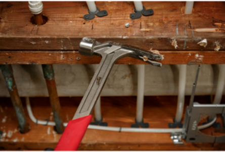 28oz Milled Face Framing Hammer, 16 Inch Handle, Forged Steel Head