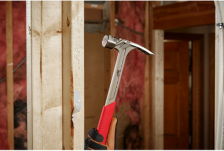 28oz Milled Face Framing Hammer, 16 Inch Handle, Forged Steel Head
