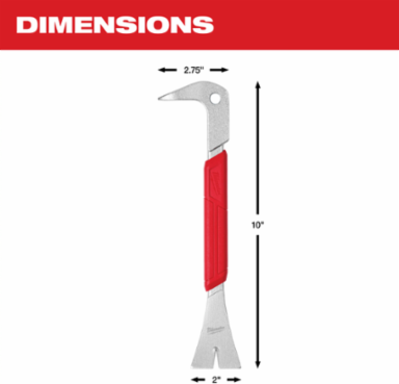 10 Inch Molding Puller with SMOOTHPULL Head, Forged Steel, Beveled Edges