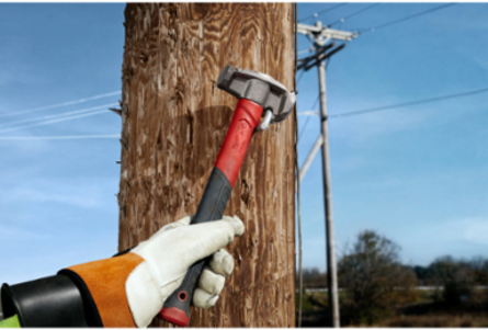 4-in-1 Lineman's Hammer, 15 Inch Length, 32oz Head Weight, Fiberglass Handle