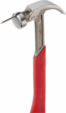 20 oz Curved Claw Hammer, Smooth Face, 1.5 Inch Face Diameter, ShockShield Grip