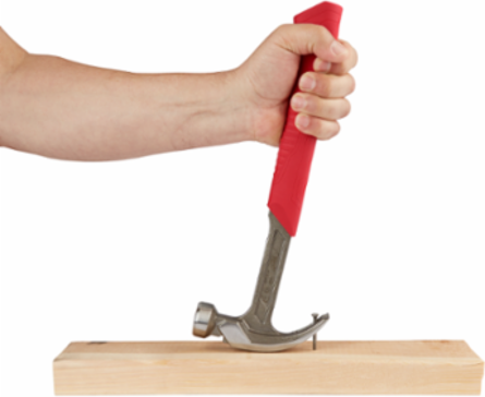 20 oz Curved Claw Hammer, Smooth Face, 1.5 Inch Face Diameter, ShockShield Grip
