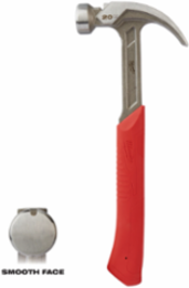 20 oz Curved Claw Hammer, Smooth Face, 1.5 Inch Face Diameter, ShockShield Grip