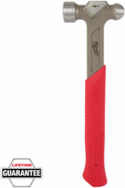 16oz Steel Ball Peen Hammer with 11 Inch Handle and Vibration Reduction Grip